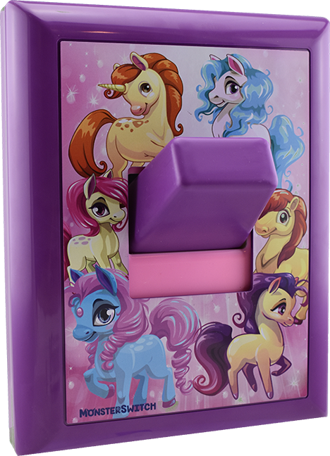 Ponies Cover Plate-Purple