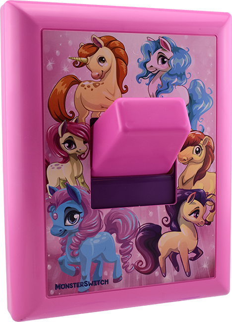 Ponies Cover Plate-Pink